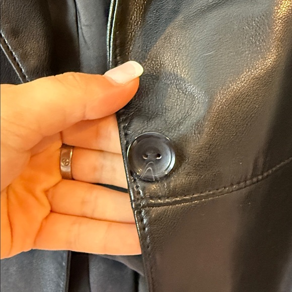 Chicos Black Leather Women's Jacket - Picture 3 of 9